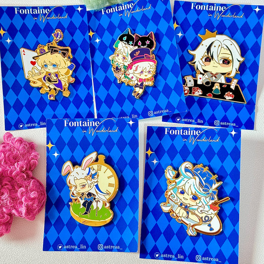[Fontaine in Wonderland] Enamel Pins