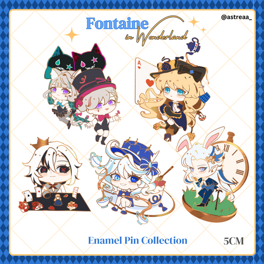 [Fontaine in Wonderland] Enamel Pins
